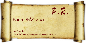 Para Rózsa névjegykártya